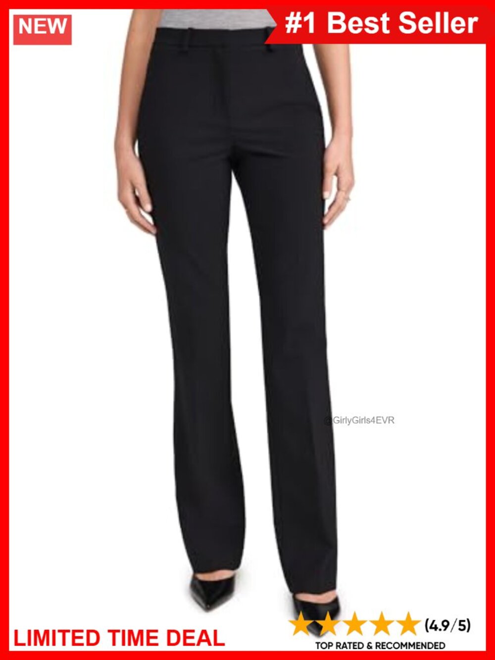 Theory Slim Trousers Mid Rise Straight Leg Suiting Work Pants